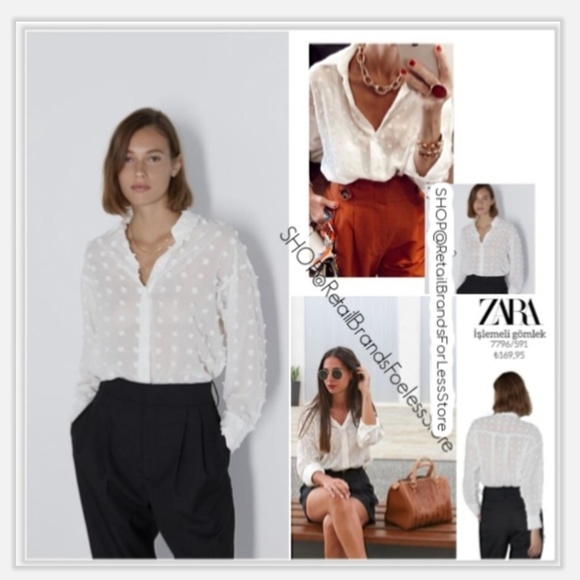 white polka dot top zara